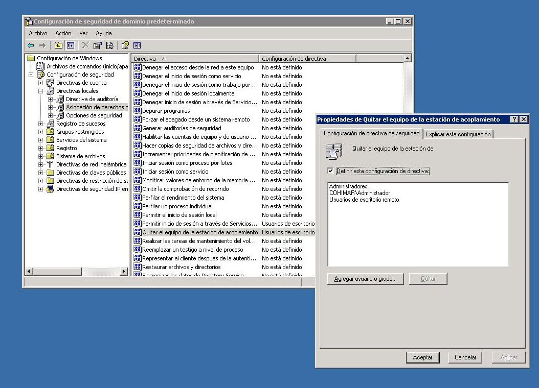 Plantilla 3 de configuración Escritorio Remoto Plantilla 3 de configuración Escritorio Remoto